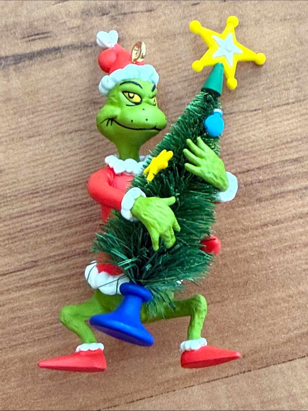 Vintage 2005 Hallmark Dr. Seuss Grinch Tree Napper At Work Christmas Ornament